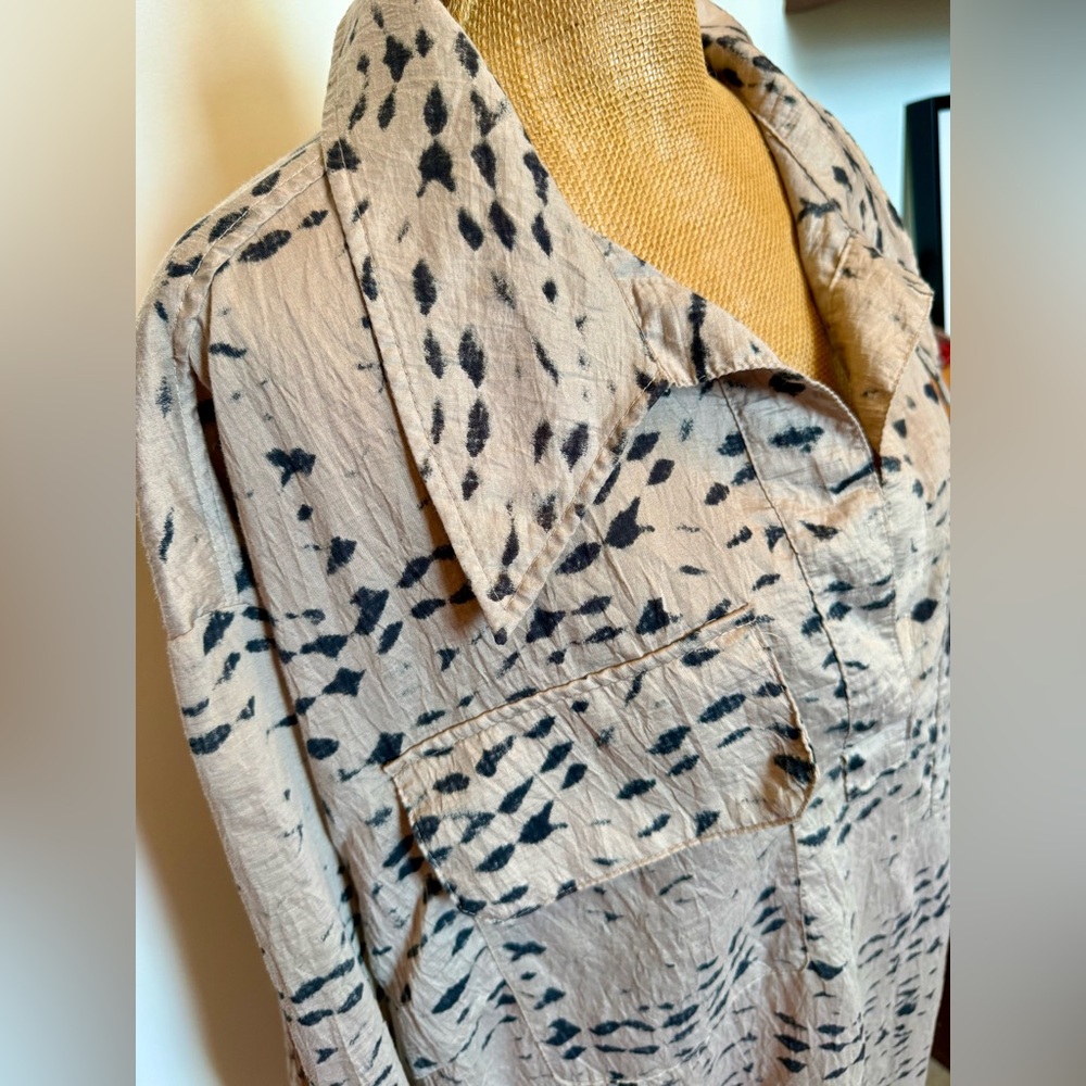 EUC 🖤🤎 H&M Tan & Black Abstract Pattern Maxi Dress size XL
